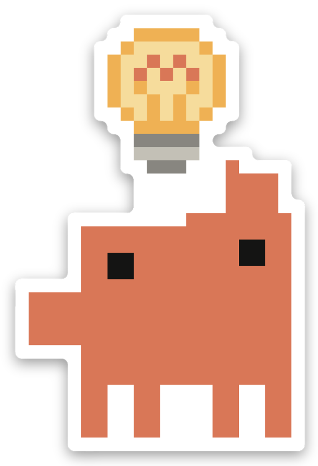 Clawd holding a lightbulb
